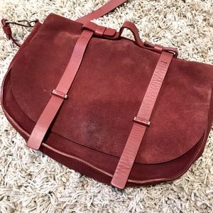 Burgundy Suede Crossbody bag